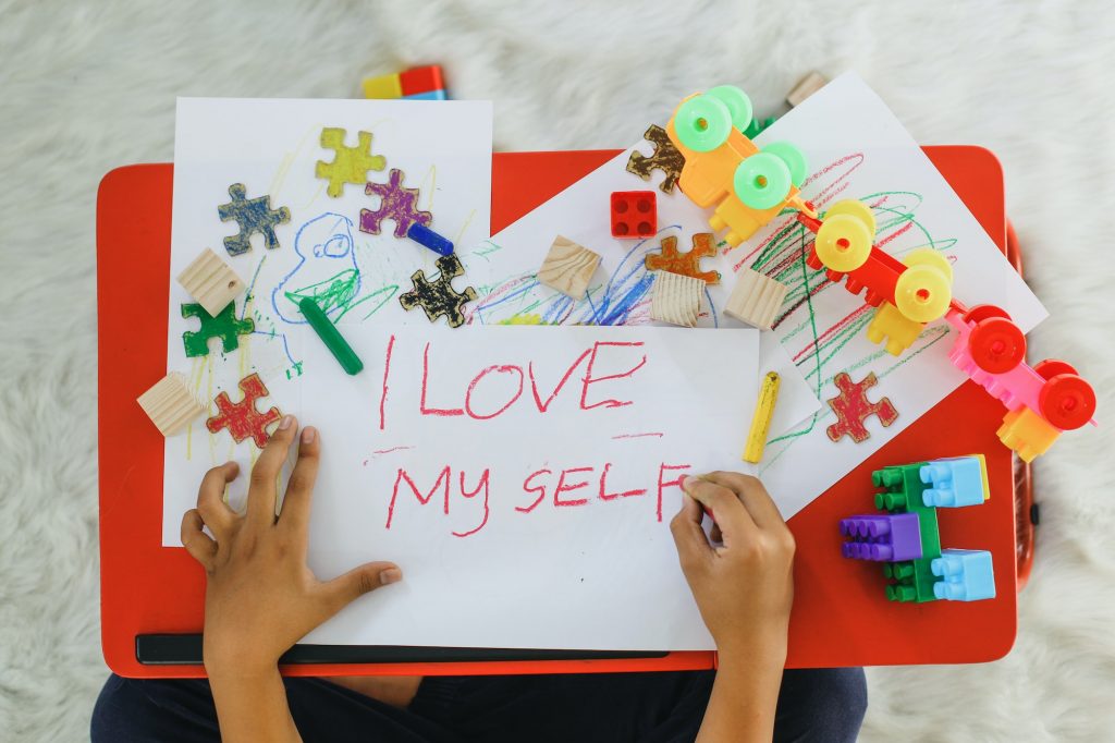 Kids Writing I Love My Self